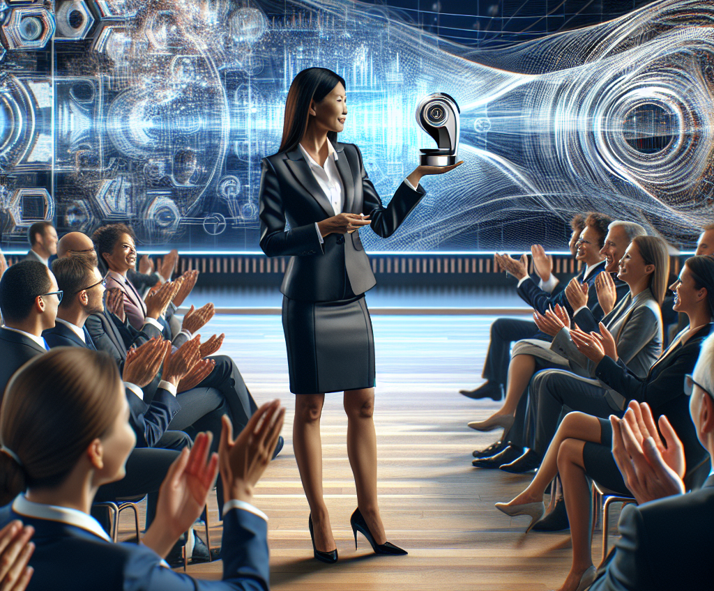 "CEO Apple mengumumkan peluncuran produk baru yang inovatif pada acara pers di tanggal 19 Februari 2025, menampilkan teknologi canggih dan desain yang modern."