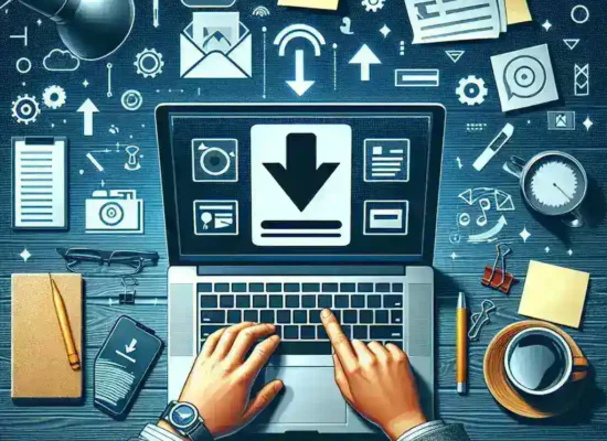 "Ilustrasi panduan lengkap menggunakan Facebook Downloader untuk menyimpan konten, menunjukkan langkah-langkah praktis dan antarmuka aplikasi."